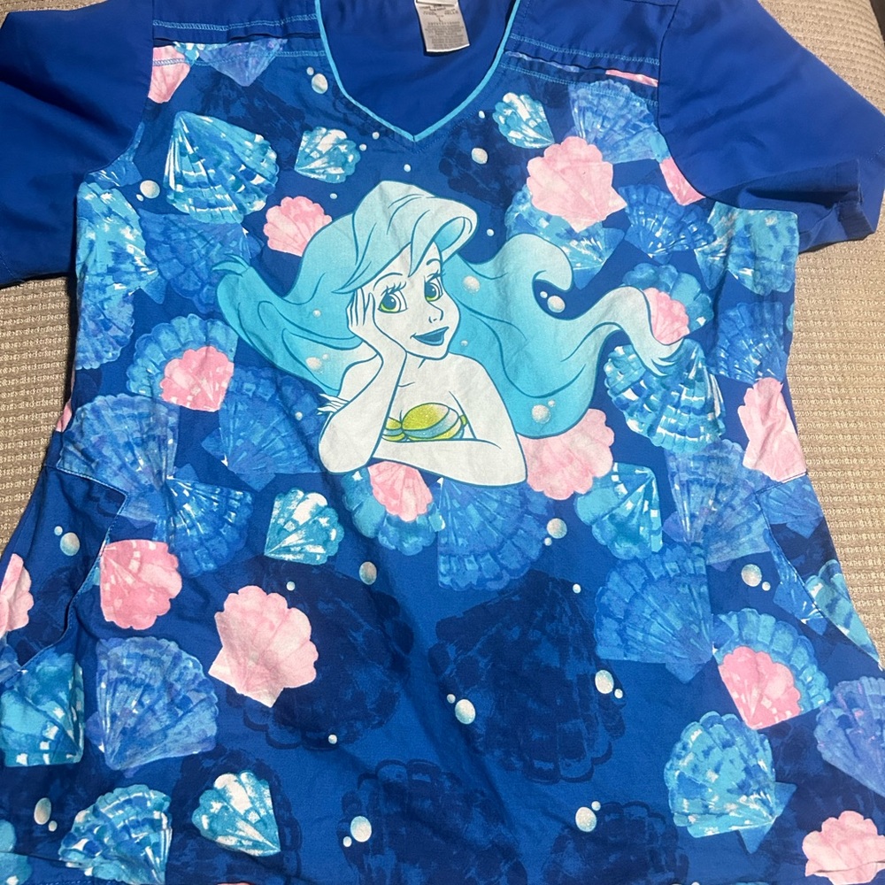Disney Blue Ariel Shell-Print Women’s Pajama Top